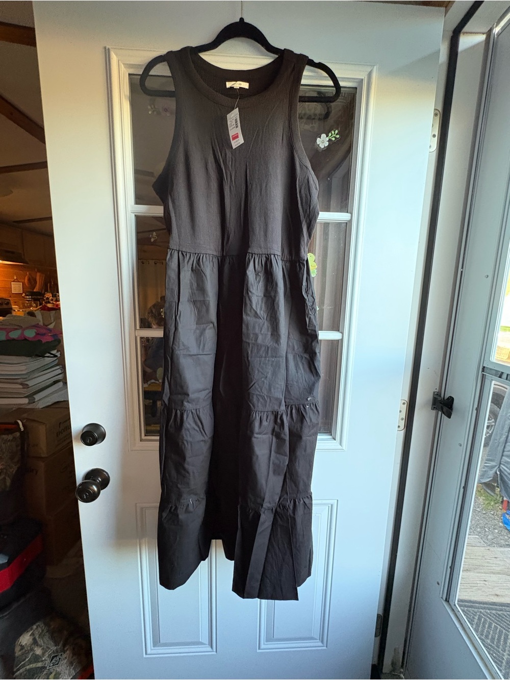 Maurices black sleeveless tiered maxi dress